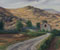Berglandschaft vor Ille Sur Tet (Südfrankreich), Öl auf Nessel/Hartfaser, 30x60cm, 6.8. 1996, Stefan S. Schmidt