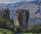 Blick auf Kloster Hagia Triada Metéora (Griechenland), Öl auf Nessel/Hartfaser, 40x50cm, 7.4. 2007, Stefan S. Schmidt