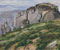 Blick auf Kloster Metamorphosis Metéora (Griechenland), Öl auf Nessel/Hartfaser, 25x50cm, 8.4. 2007, Stefan S. Schmidt