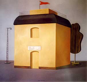 Bahnhof, &Ouml;l auf Leinwand, 90 x 100 cm, 2003
